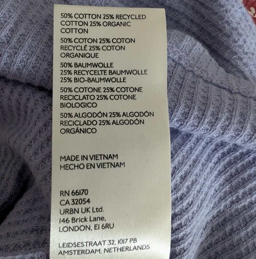NWT We The Free Lavender Long Sleeve Ribbed Crewneck Top